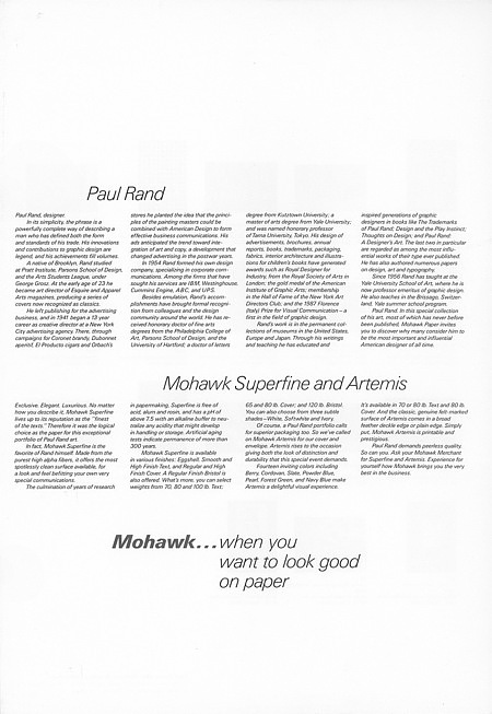 Mohawk Paper Graphics Collection: The Graphic Art of Paul Rand