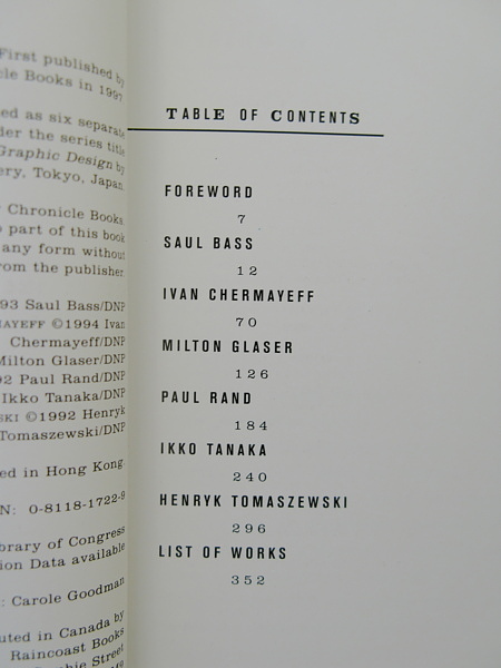 Six Chapters in Design: Saul Bass, Ivan Chermayeff, Milton Glaser, Paul Rand, Ikko Tanaka, Henryk Tomaszewski