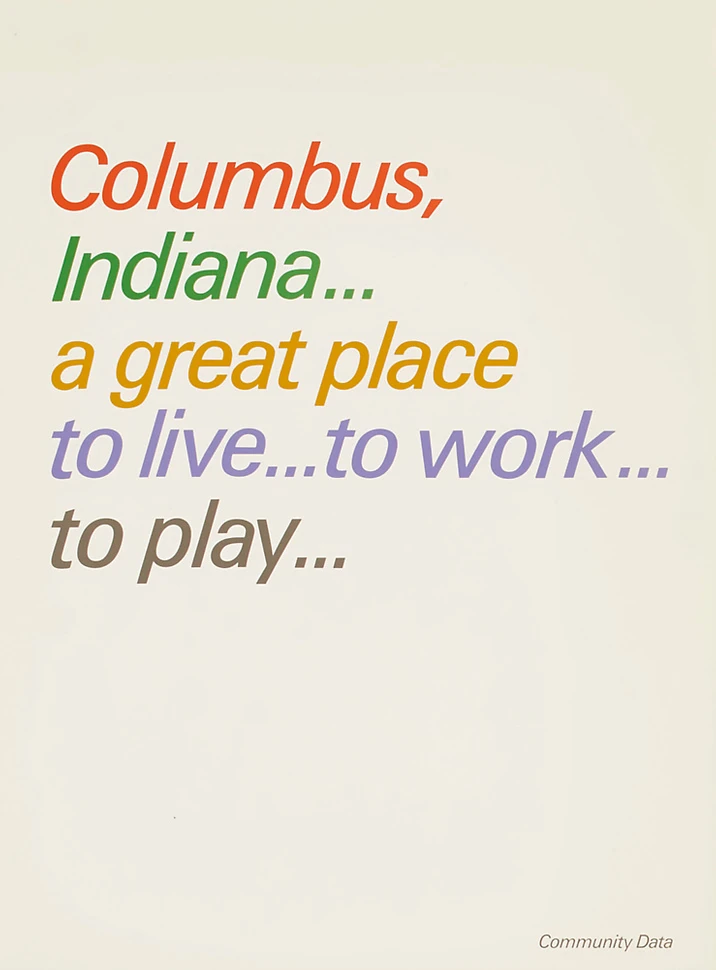 Columbus Indiana Visitors Bureau   |   Community Data book cover