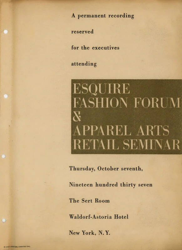 Esquire Magazine   |   Fashion Forum Seminar