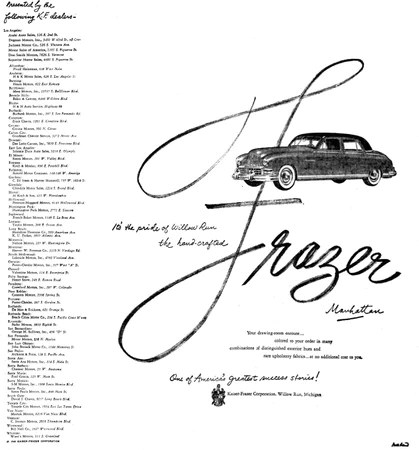 Kaiser-Frazer Automobiles   |   Advertising