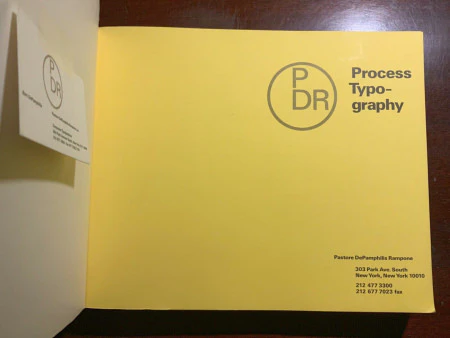 PDR (Pastore DePamphilis Rampone)   |   Process Typography Catalog